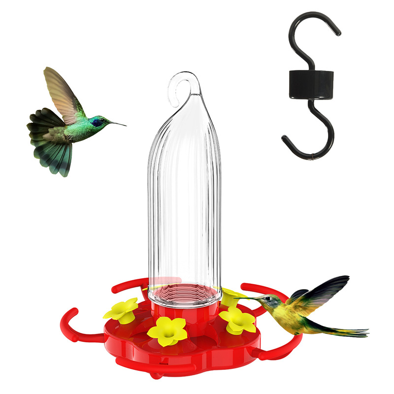 Hanging Hummingbird Feeder – 5 Flower Ports with Perches, Outdoor Garden Bird Water Dispenser — image 1