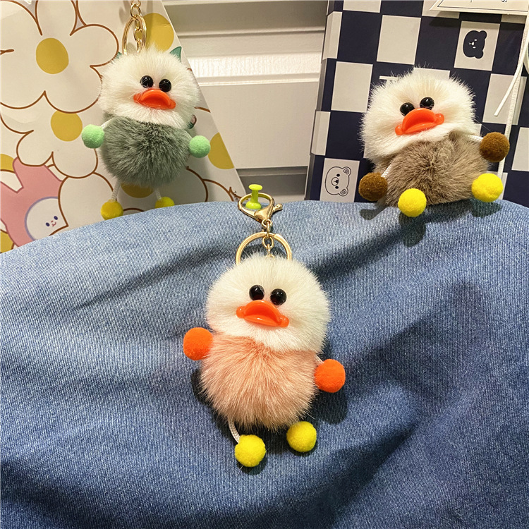 Ugly Cute Duck Key Chain Cute Plush Student Bag Pendant Cartoon Elf Car Key Chain Accessories — image 6