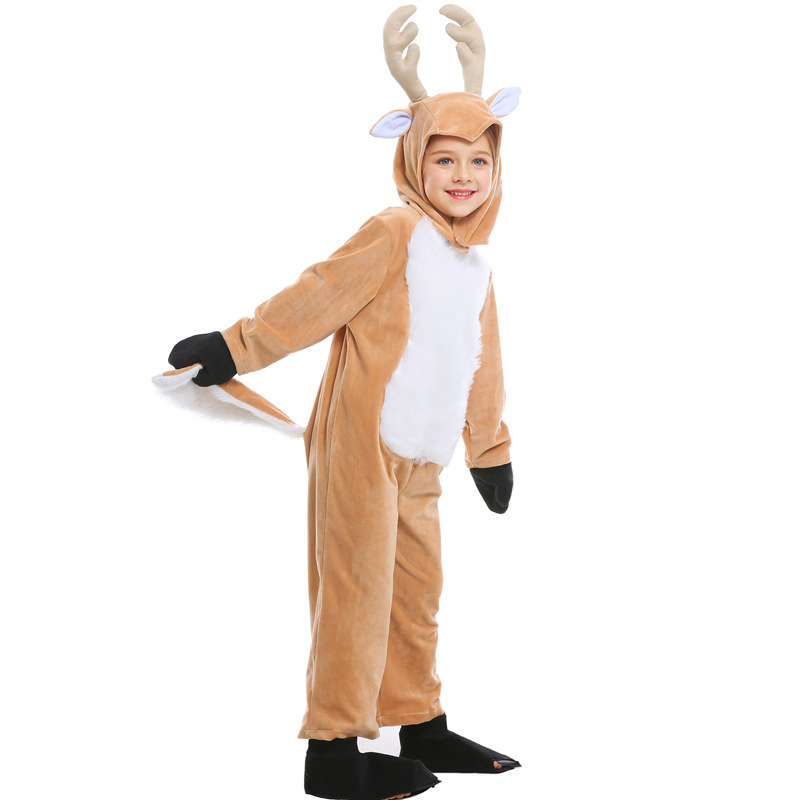 Christmas Unisex Cosplay Animal Costume Deer Reindeer Children's Performance Costume — image 5
