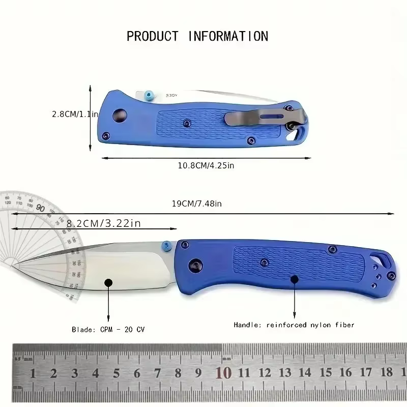 535 EDC Manual Open Folding Knife Landing Blade Flat Blade Satin Nylon Fiber Handle Used for Daily Carrying and Camping Knives — image 6