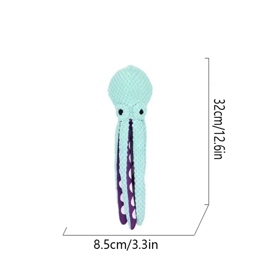 Juguete de Pulpo de Peluche para Mascotas con Sonido Interactivo Anti-Demolición, Compañero de Aburrimiento para Perros Grandes y Pequeños — imagen 6