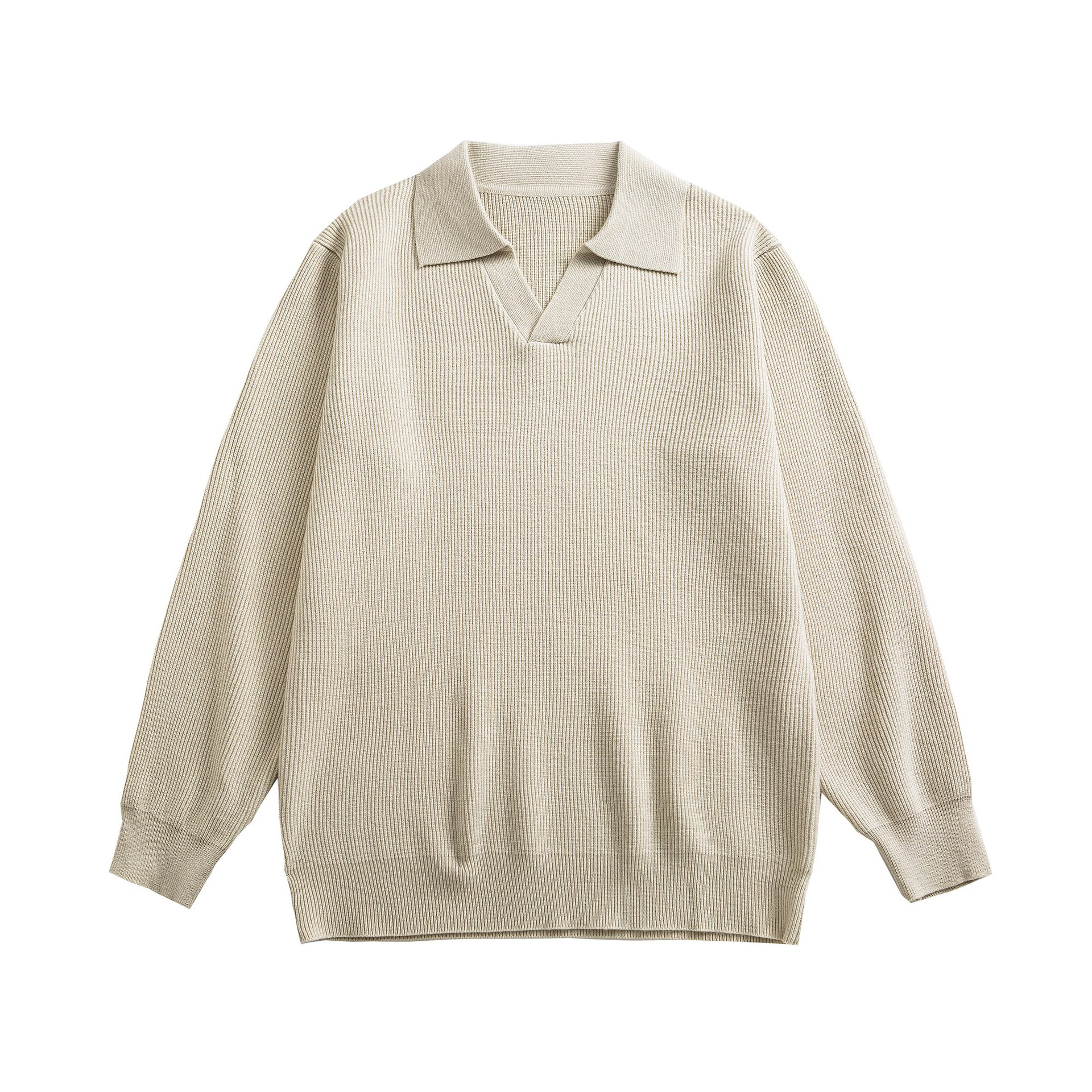 Solid Color Seagull Collar Pullover Sweater Loose Casual Knitwear — image 1