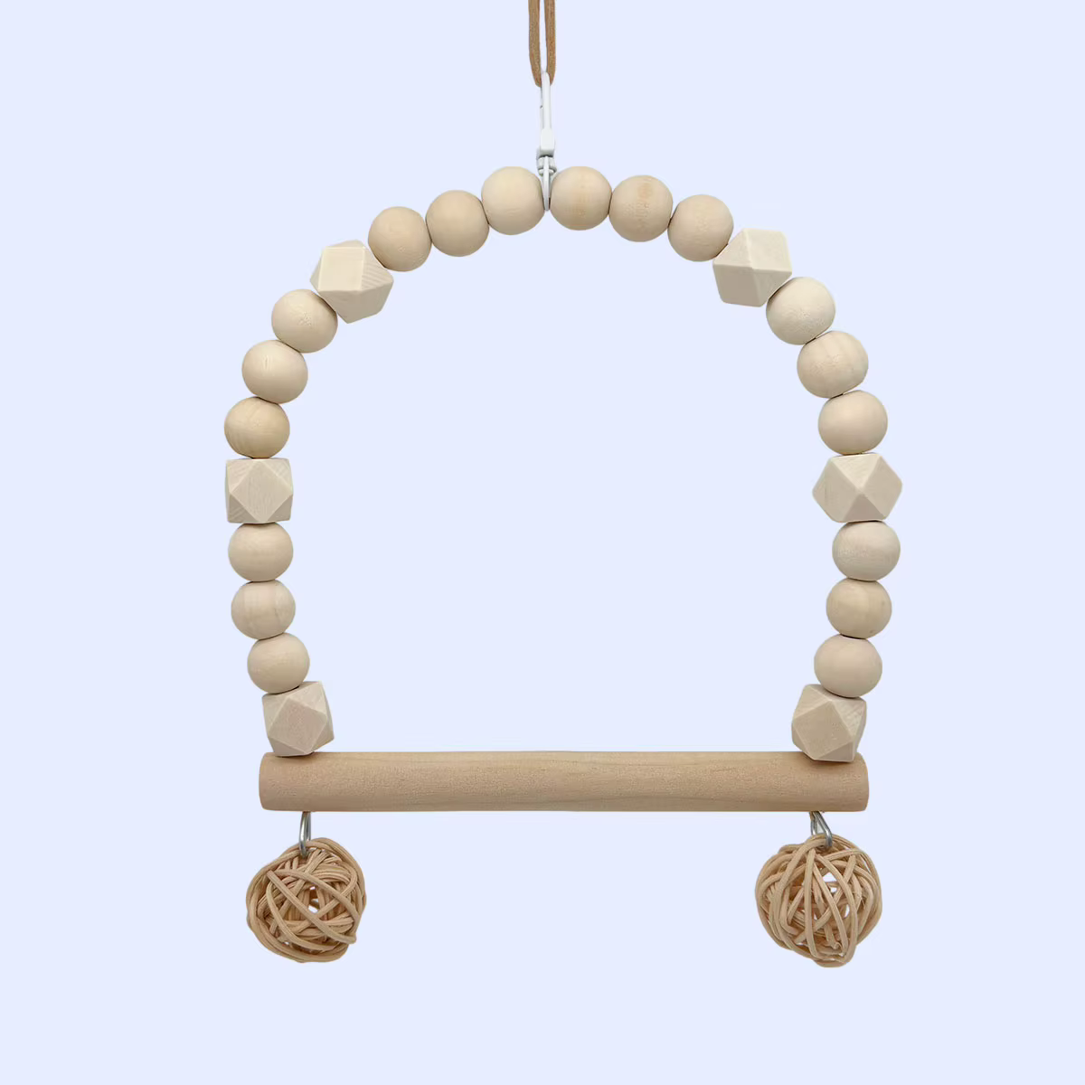 Parrot Swing Bird Cage Accessory Hanging Stand Wooden Support Pole Small Pet Toy Bird Accessory Hanging Ring Resting Pole — image 2