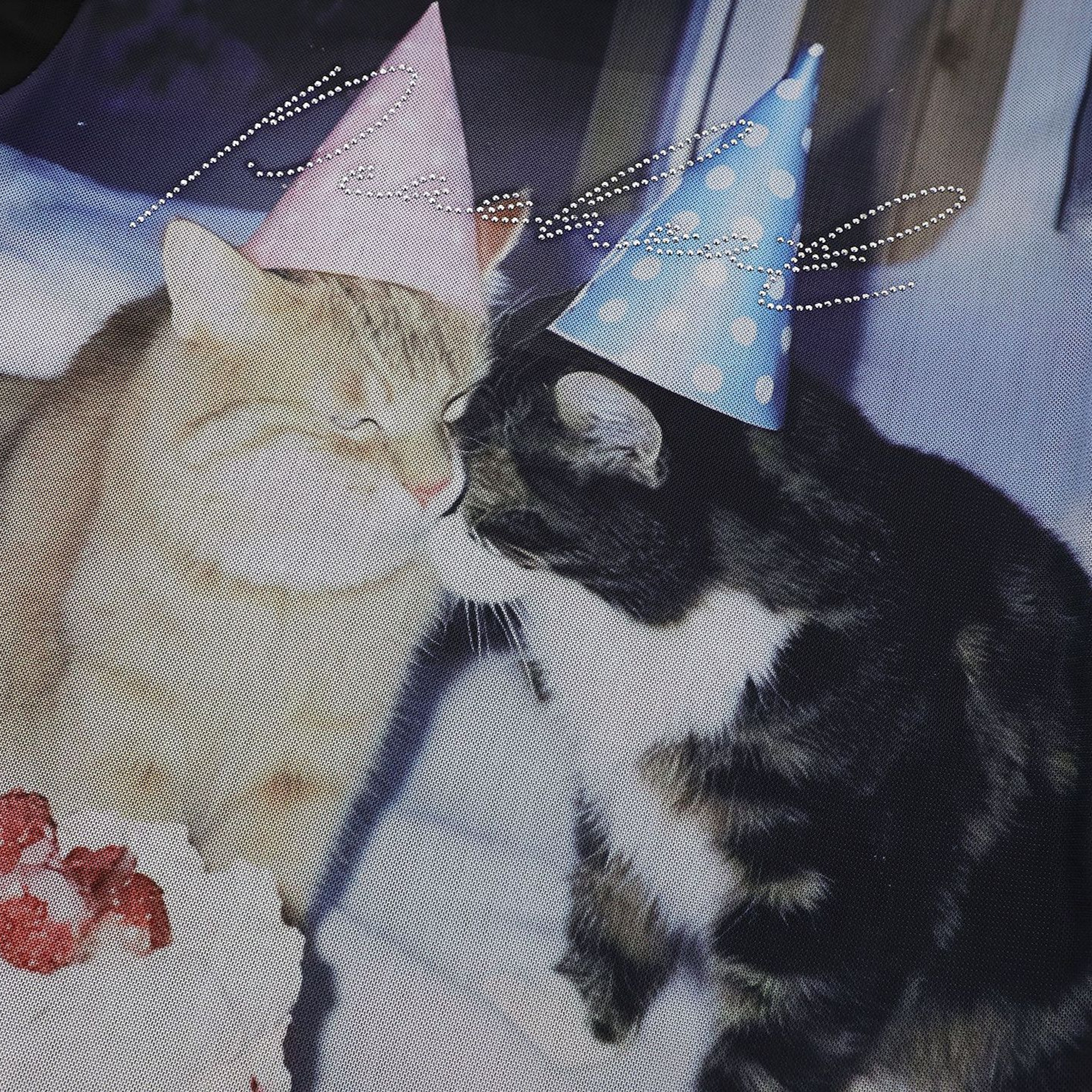 Camiseta de Mujer con Corte Sueltos y Estampado de Gato Feliz para Cumpleaños — imagen 4