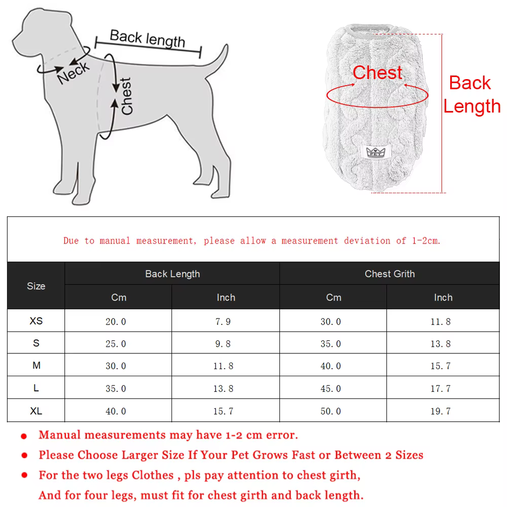 Pet Dog Clothes Autumn Winter Warm Cozy Fleece Puppy Sweater for Small Medium Dogs Cats Pug French Bulldog Chihuahua Clothing — image 6