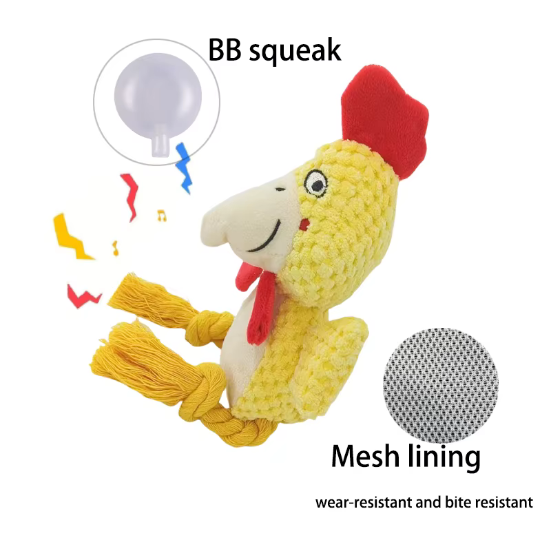 Dog Enrichment Toy Cute Animal Rope Dog Toy Plush Puppy Chew Pet Squeak Toy Cartoon Interactive Games For Dogs Stuff For Dogs — image 2