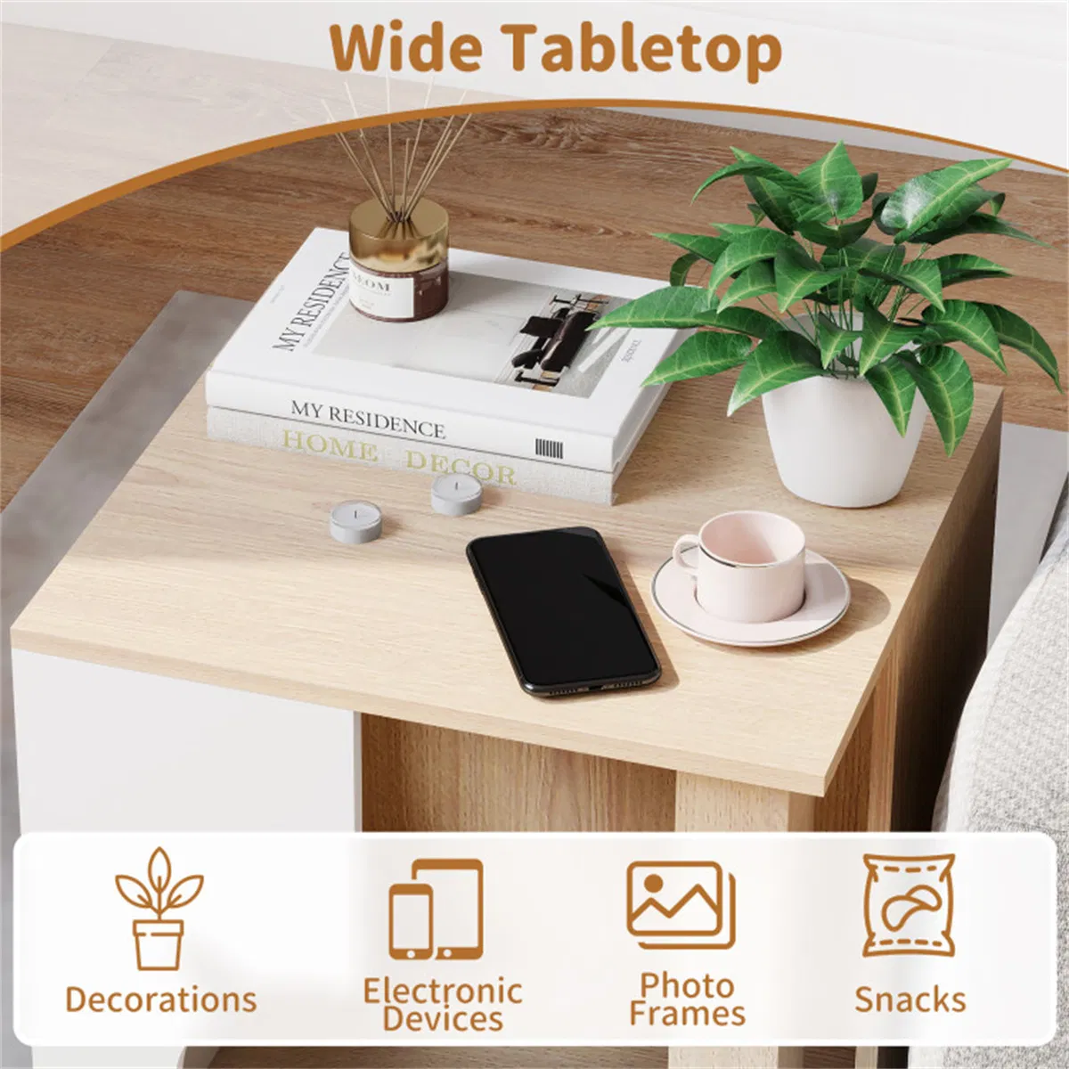 Multipurpose Wooden Cat House Nightstand, Sturdy Metal Base Anti-Slip Pet Furniture — image 3