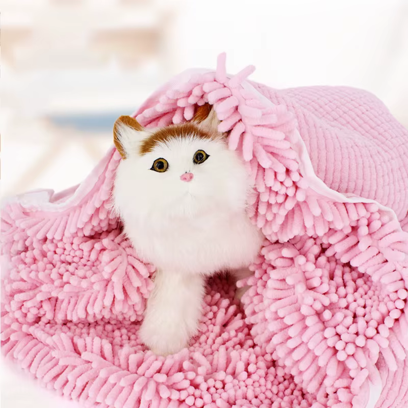 Pet Soft Bath Towel Dog Cat Chenille Dry Towls Soft Grooming Massager Absorbent Quick-drying For Small Medium Large Dogs Cats — image 5