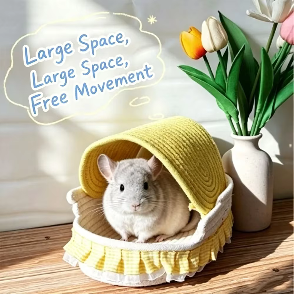 Small Pet Bed Semi-Enclosed Adjustable Nest for Rabbit Guinea Pig Chinchilla Hamster All Season Breathable Small Animal House — image 3