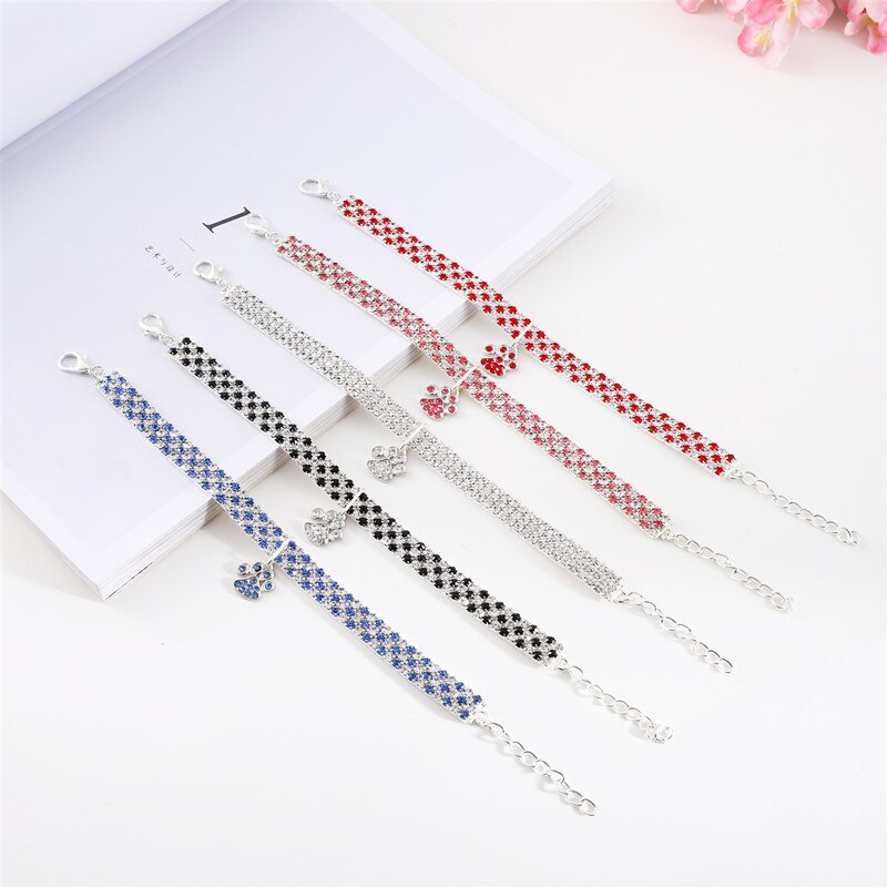 Collar de Pata con Brillo para Perros Azul/Rojo/Rosa Ajustable Accesorio de Joyería — imagen 5