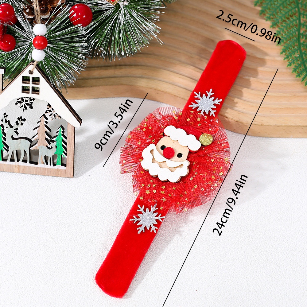 Christmas Plush Bracelet with Reindeer Cartoon Design Holiday Decoration Festive Gift — image 7