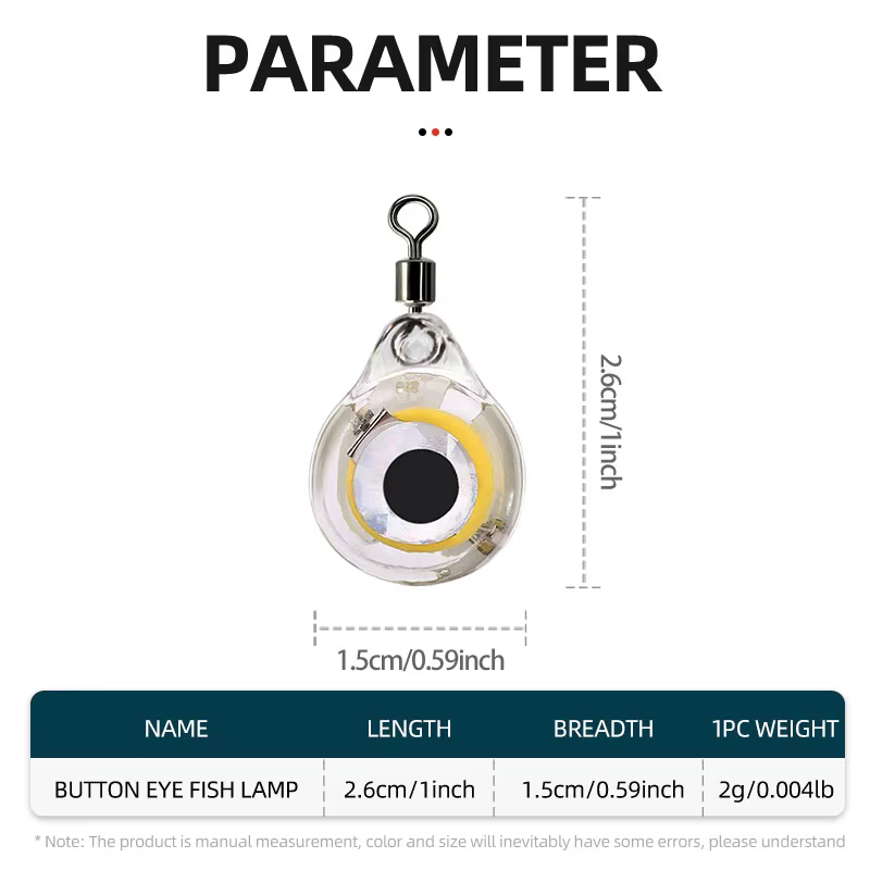 ShareShark 10pcs Mini Led Luz Subacuática Forma Ojo de Calamar Látigo de Pescar con Iluminación para Atraer Peces — imagen 5