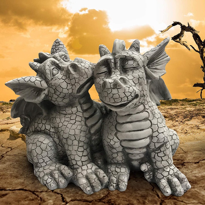 Solar powered dragon sculpture resin animal ornaments — image 8
