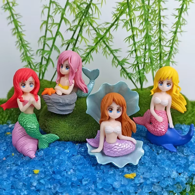 Aquarium Decoration DIY Cake Decor Miniature Figurines Beautiful Mermaid Figurine Fish Tank Ornaments Desk Craft Accessories — image 2
