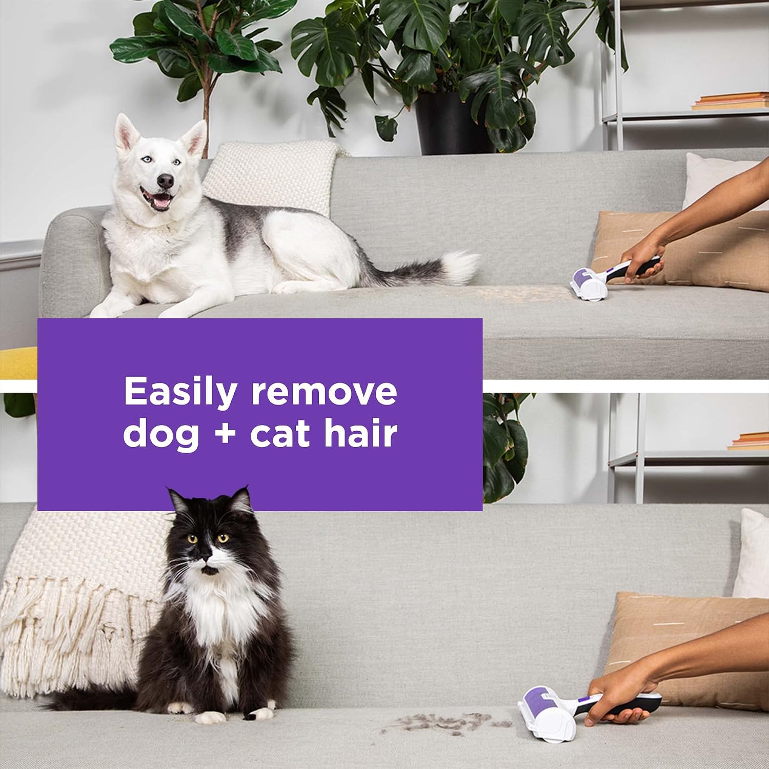Pet Hair Remover Roller, Reusable Lint Cleaner For Dog And Cat Hair On Furniture, Couch, Carpet, Bedding And Clothing — image 2