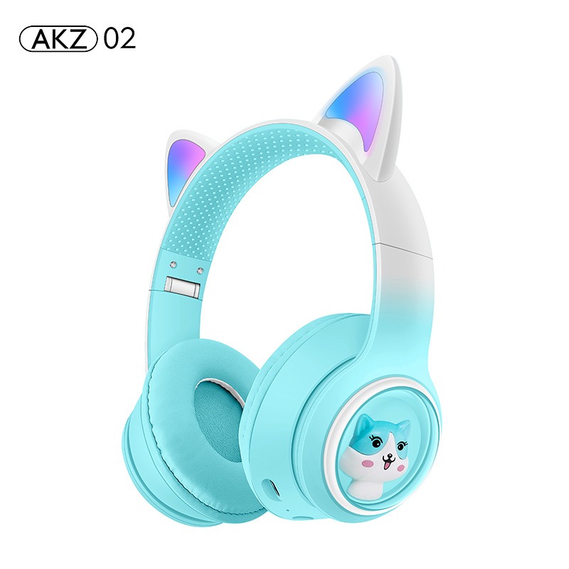 AKZ-02 light-emitting Cat's ears headworn Bluetooth headset subwoofer game video game wireless headset — image 3