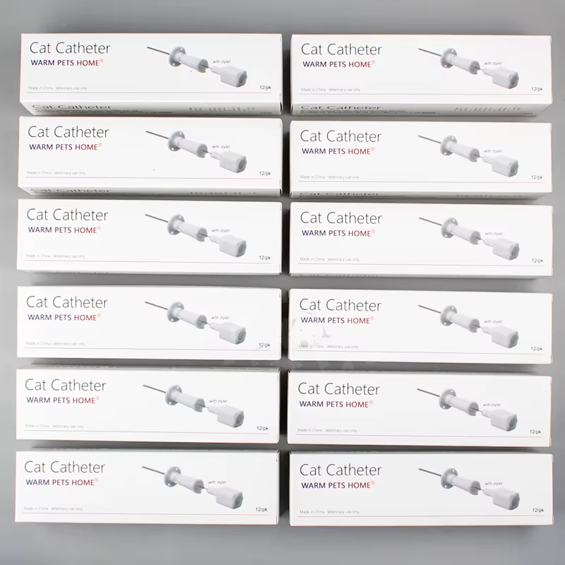 12PCS Cat Catheter With Stylet Side/End Open 1.0mm 1.3mm Cat Urinary Catheters Veterinary Consumables — image 6