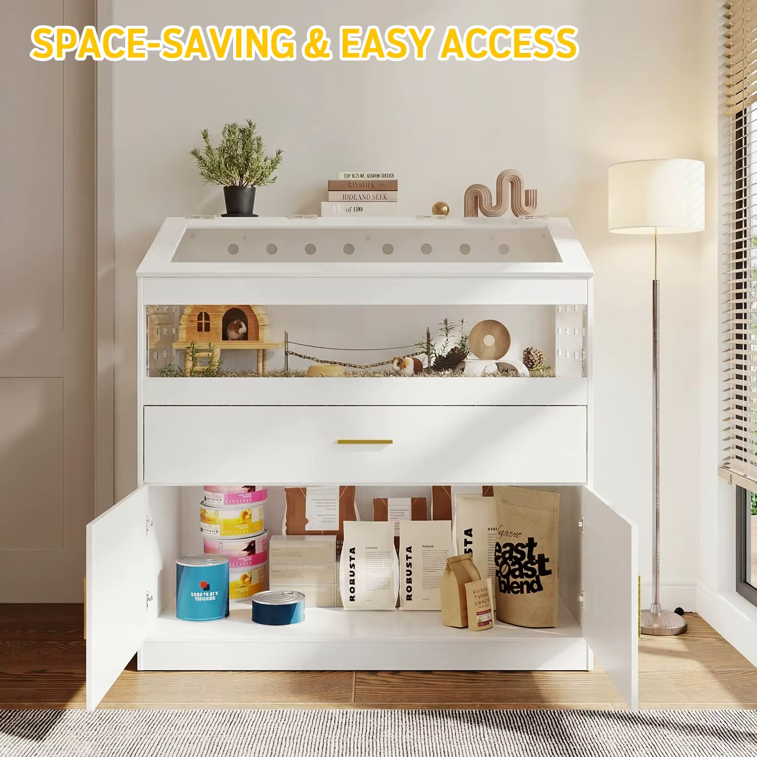 Guinea Pig Cage Large Hamster Cage with Storage Cabinet — image 6