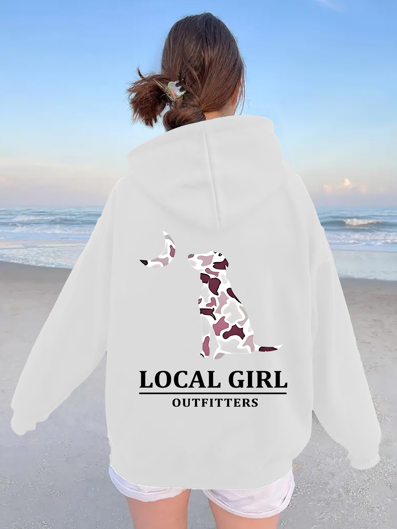 Camouflage puppy moon print hoodie — image 7