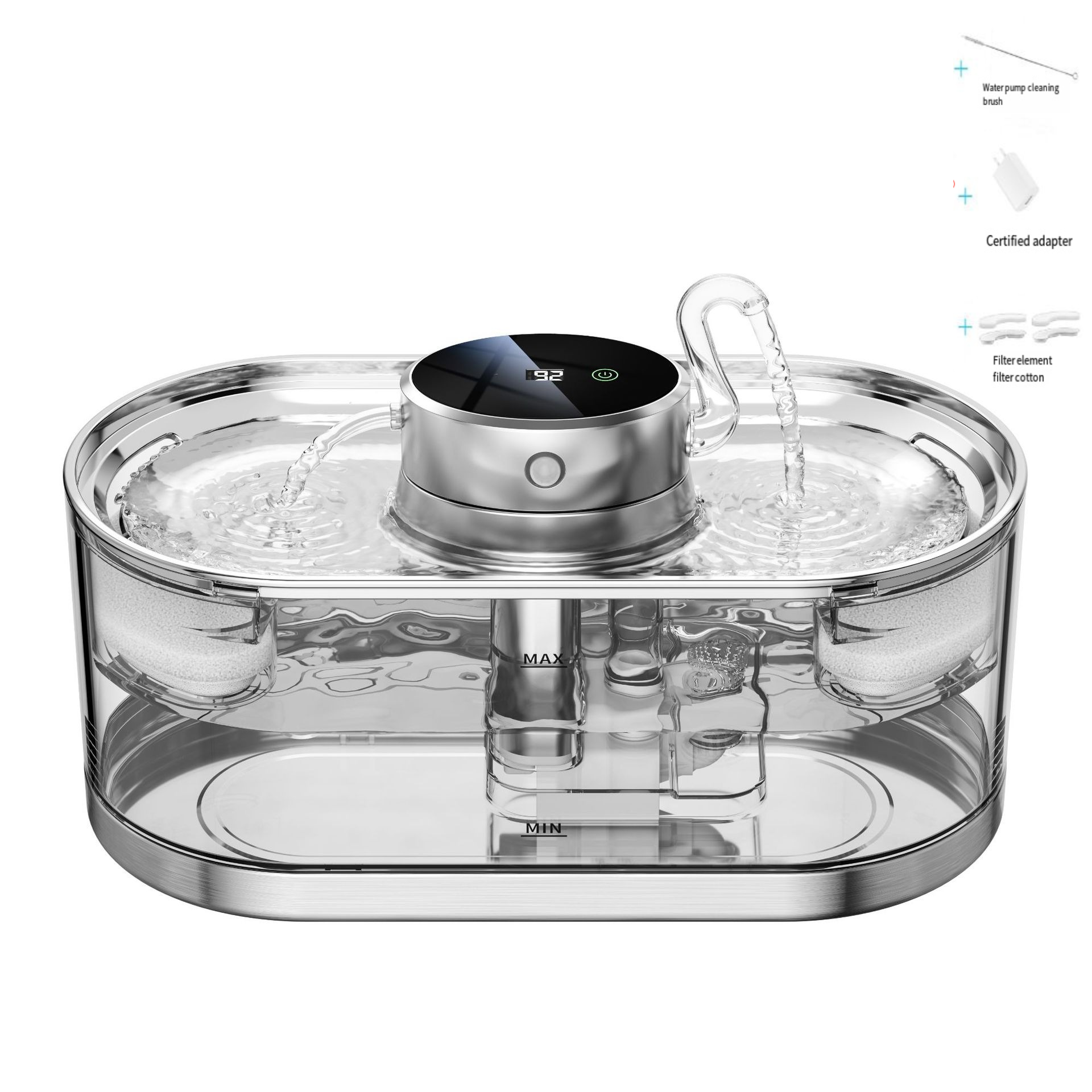 Dispensador inteligente de agua para mascotas, inalámbrico, circulante, recargable y silencioso, dispensador de agua en vivo para gatos sin enchufe — imagen 2