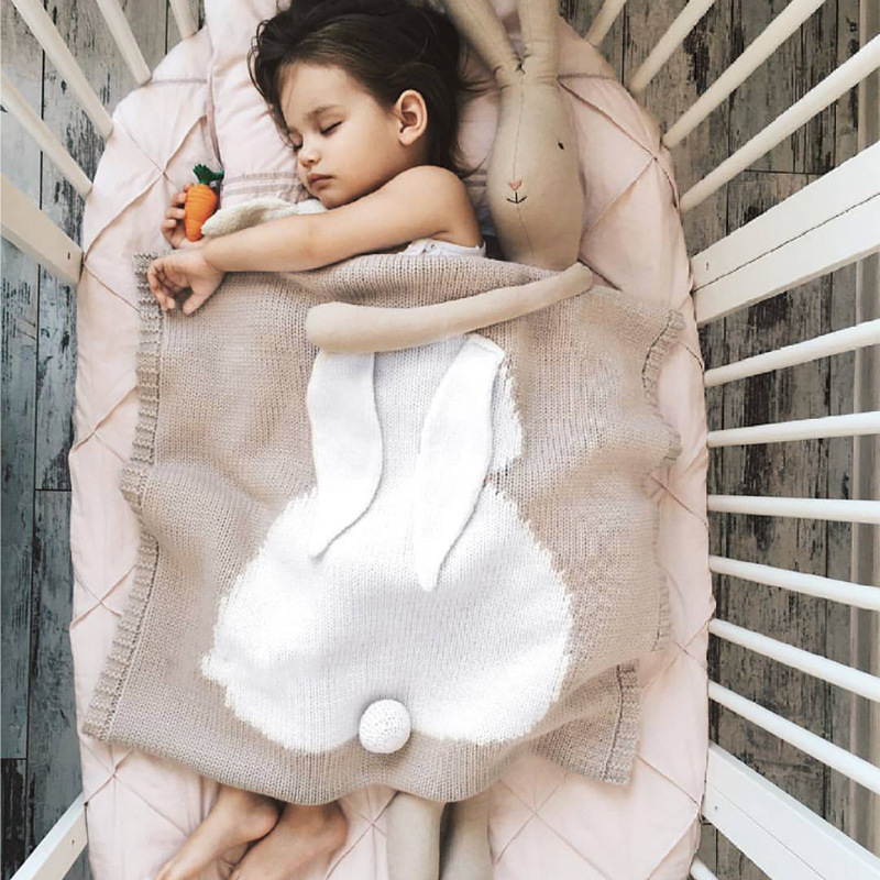 Manta de Alpaca para Niños - Manta de Cama para Bebés Chicos con Conejo Adorables, Acondicionada, Manta de Lana para Dormir — imagen 1