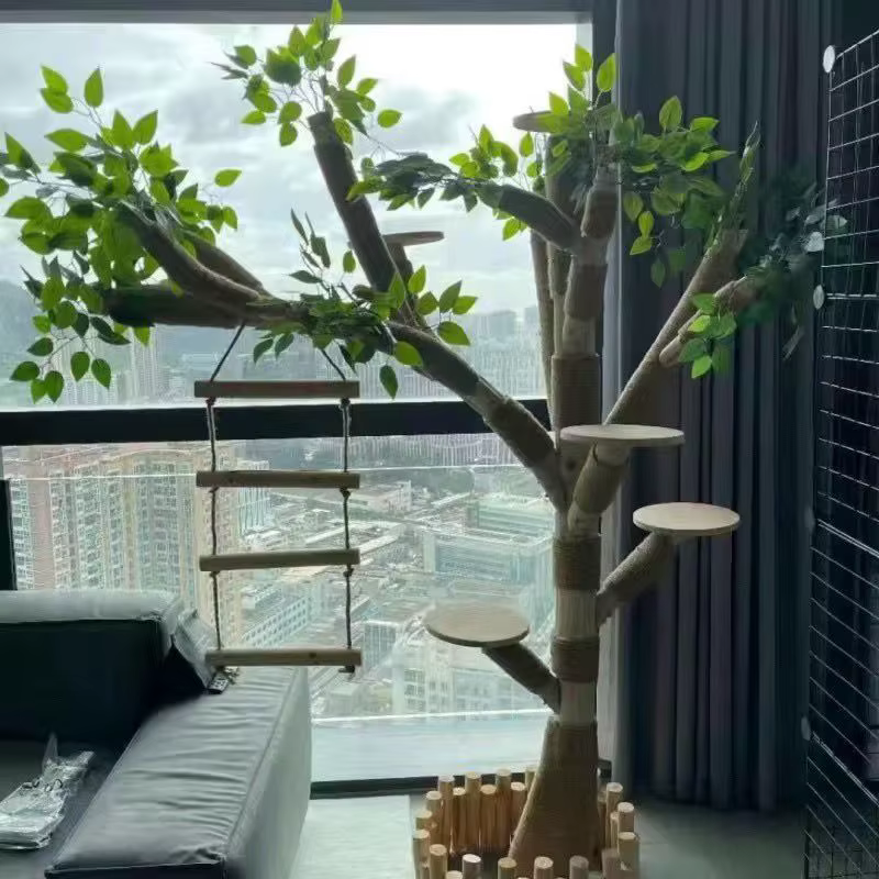 Árbol de simulación interior para gato, marco de escalada grande para familias, suministros de entrenamiento para mascotas, raspadores de torre para gatos, accesorios para mascotas — imagen 6