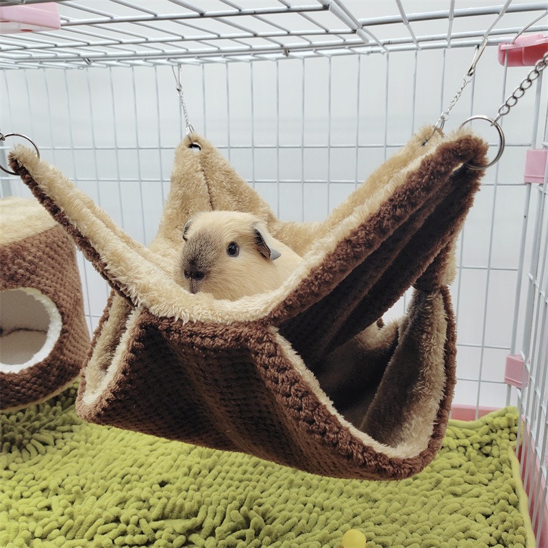 Honeyglider Double Layer Velvet Hammock Guinea Pig Chipmunk Squirrel Autumn And Winter Warm Hamster Hammock — image 3