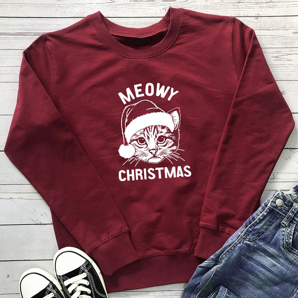 Letter printed cat round neck hoodie — image 8