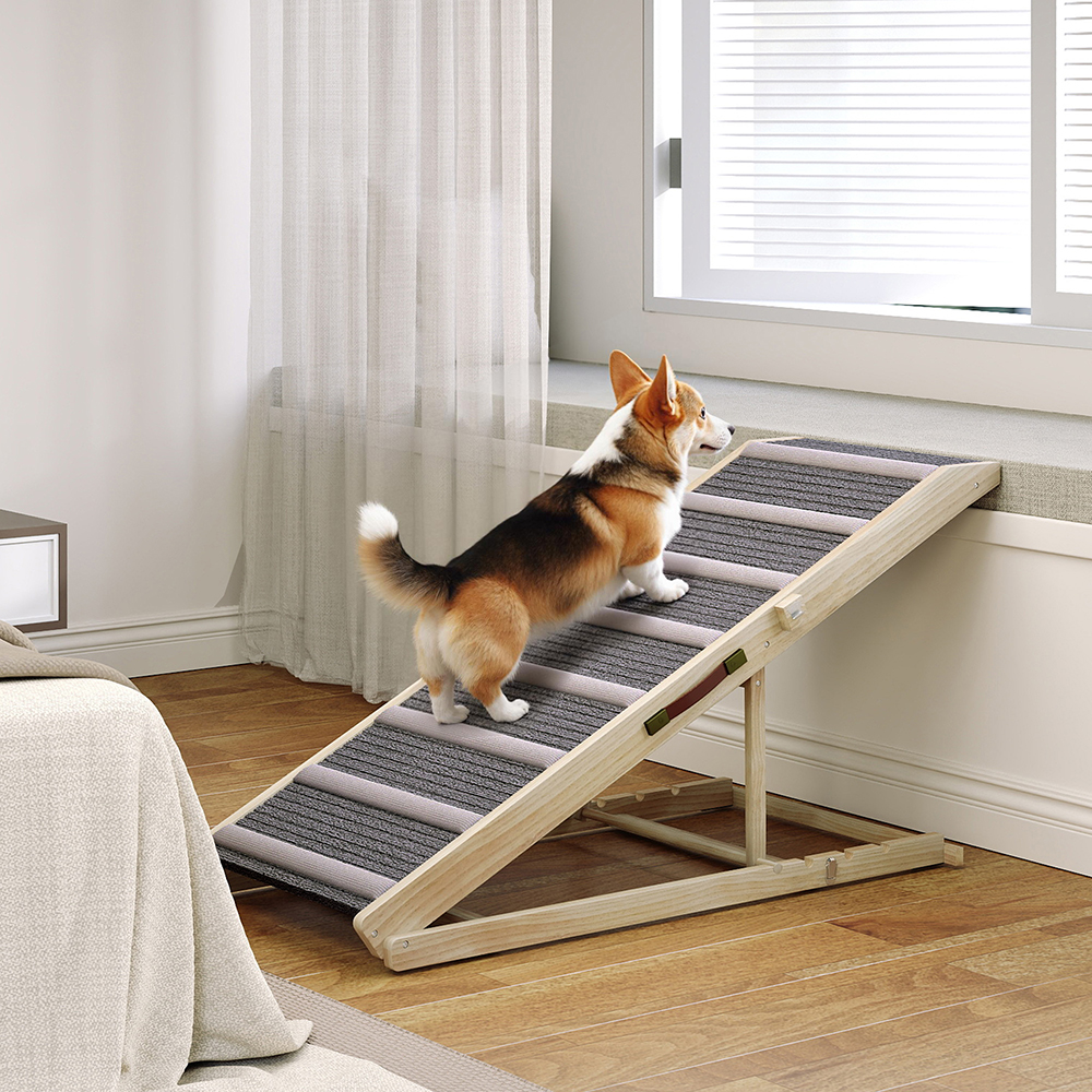 Dog Ramp For Couch, 4 Adjustable High-traction Carpet And Crossbars Foldable Pet Ramp For Small To Large Dog — image 6