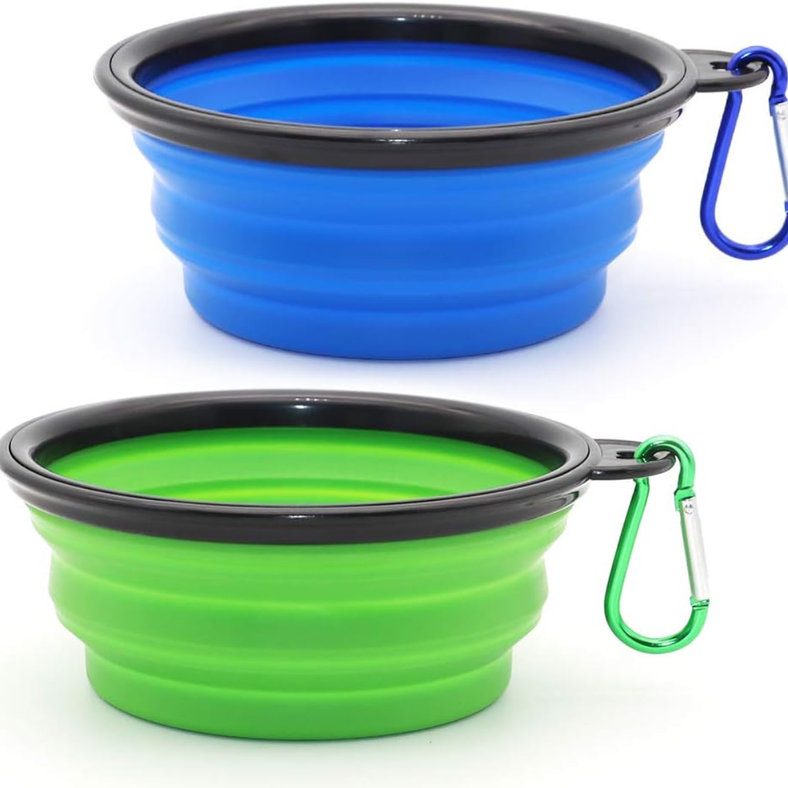 Bolsas de Comida para Perros Colapsables, 2 Piezas - Para Gatos y Perros, Platos Portátiles para Alimentación y Hidratación en Viajes con 2 Corchetes — imagen 1