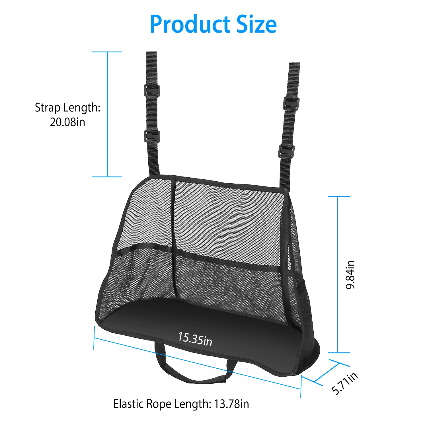 Car Net Pocket Handbag Holder Car Storage Netting Pouch Seat Side Storage Mesh Organizers Bag For Purse Phone Documents Barrier Pets Kids At Backseat — image 3