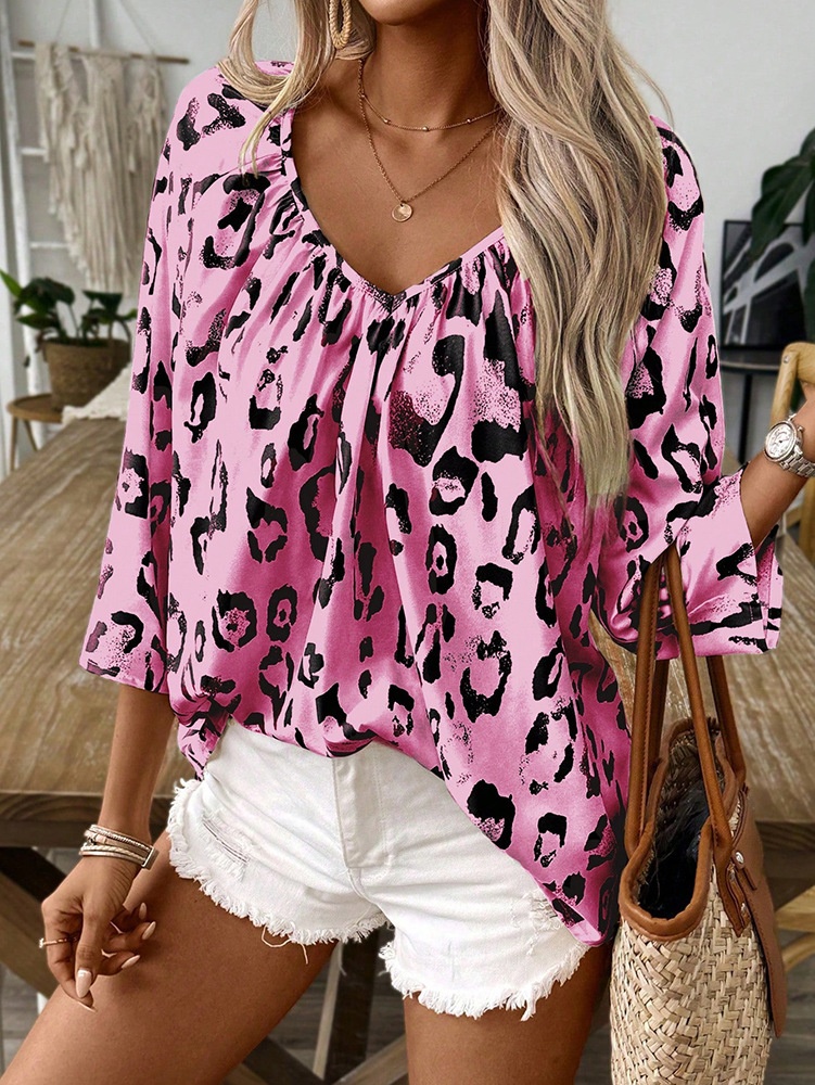 Sudadera de manga larga con estampado de leopardo para mujer — imagen 3