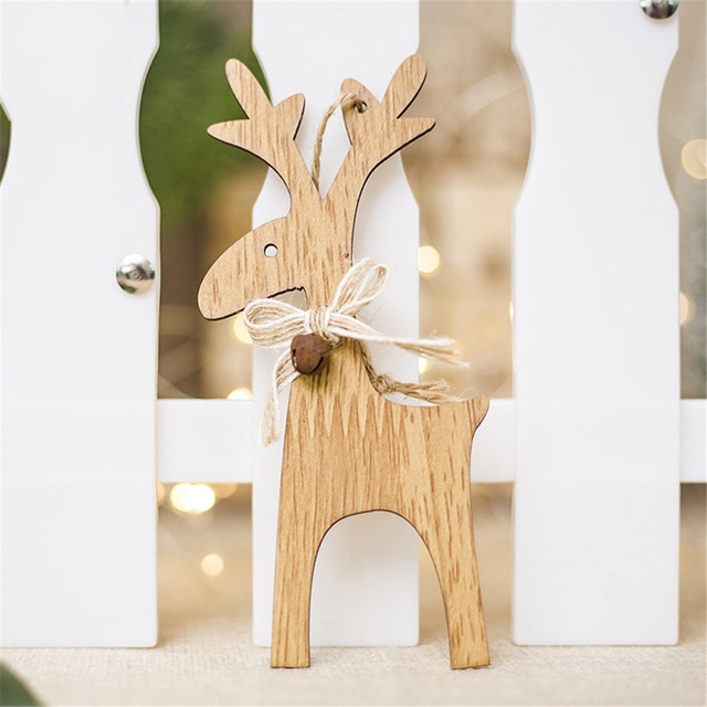 Cristal de Cervatillo en Madera para Collares y Decoraciones Navideñas DIY para Árbol de Navidad Regalo para Niños Colgantes Ornamentos Navideños — imagen 8
