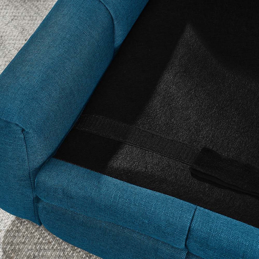 Sofá de Perro Elevado y Durable para Grandes Razas, Mueble de Descanso para Mascotas con Funda de Lino Moderna - Azul Oscuro — imagen 2