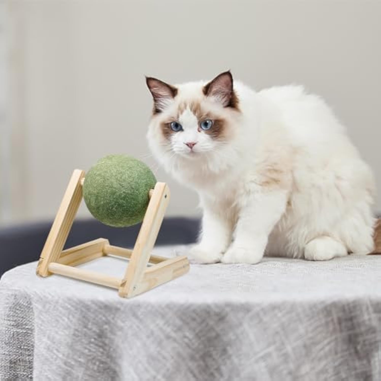 Catnip Balls Catnip Toys For Cats Cat Nip For Cats Safe Healthy Cat Nip Toys Giant Catnip Ball With Holder Cat Toys For Indoor Cats — image 2