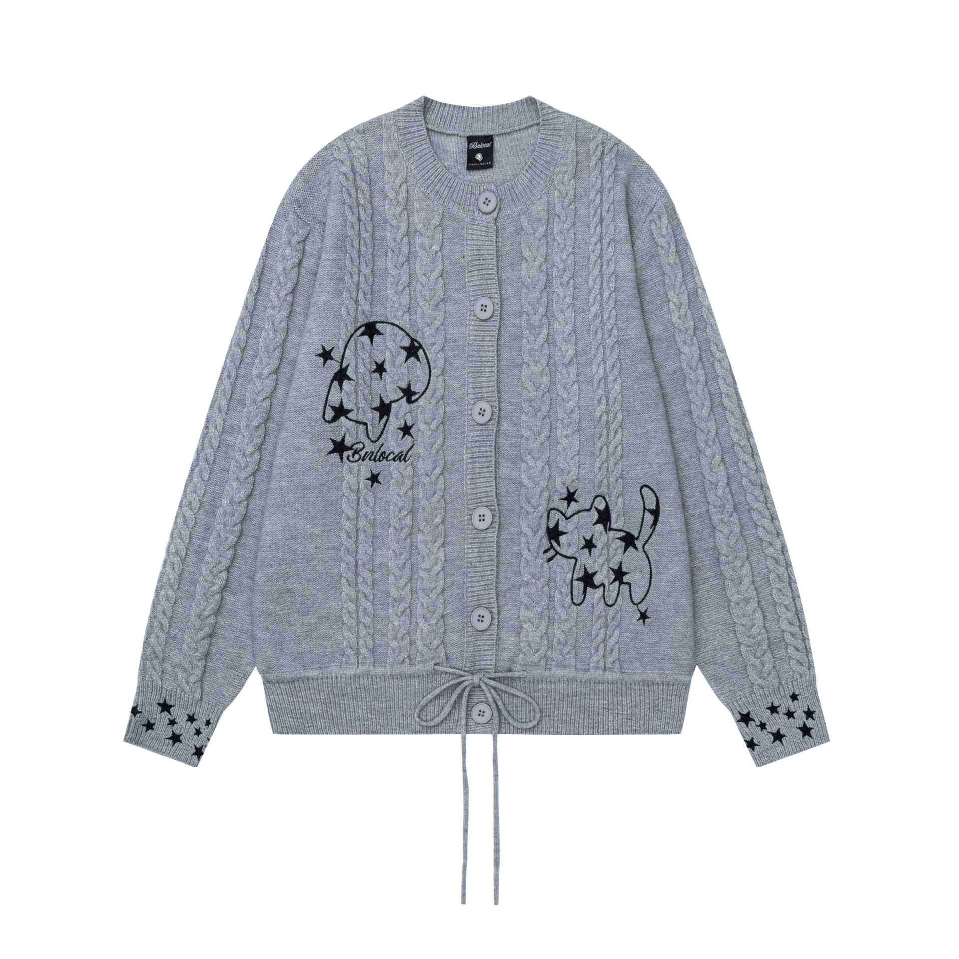 Cat mushroom embroidered loose sweater — image 4