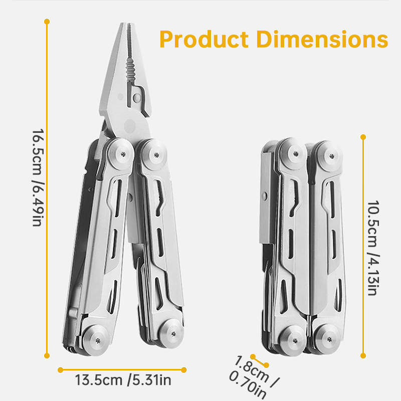 Alicates Multiherramienta 12 en 1 con Equipo de Supervivencia Profesional, para Camping, Caza y Pesca | Regalo Perfecto para Hombres — imagen 9