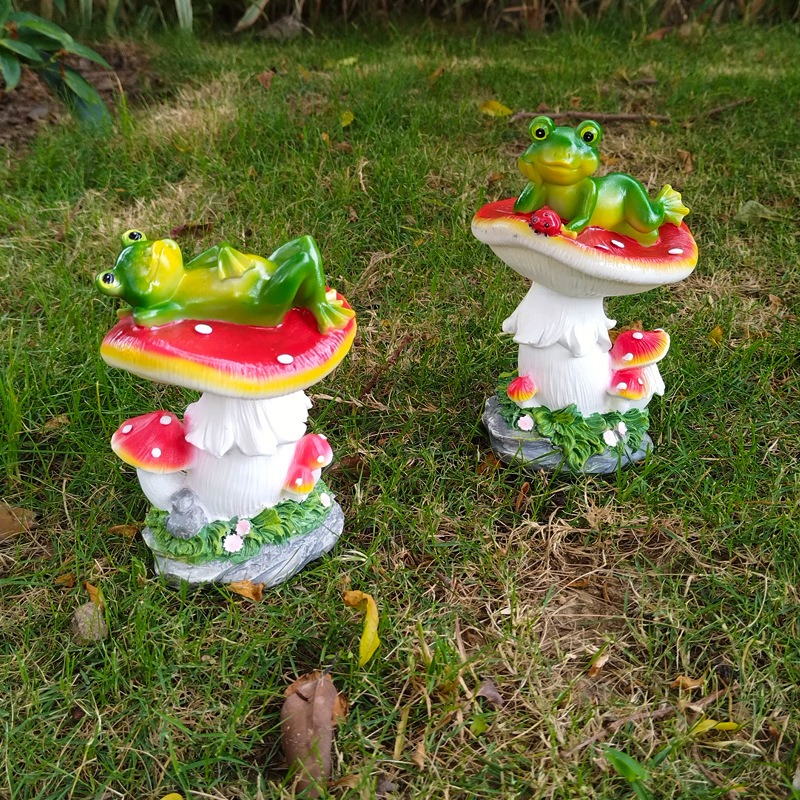 Frog and Mushroom Courtyard Balcony Bonsai Decoration — imagen 8