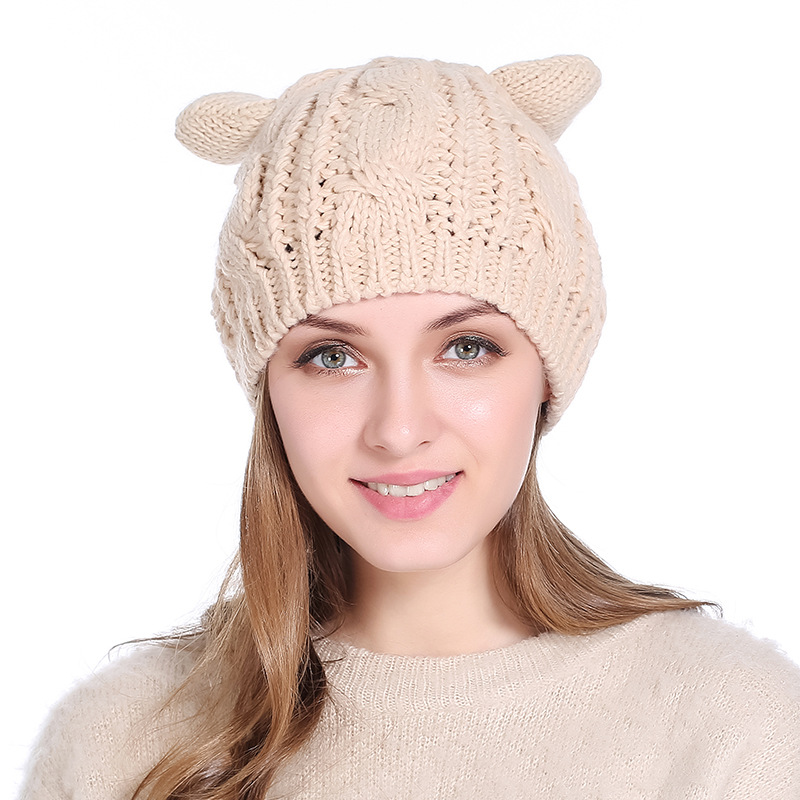 Gorro de Punto con Orejas de Gato, Otoño e Invierno — imagen 8