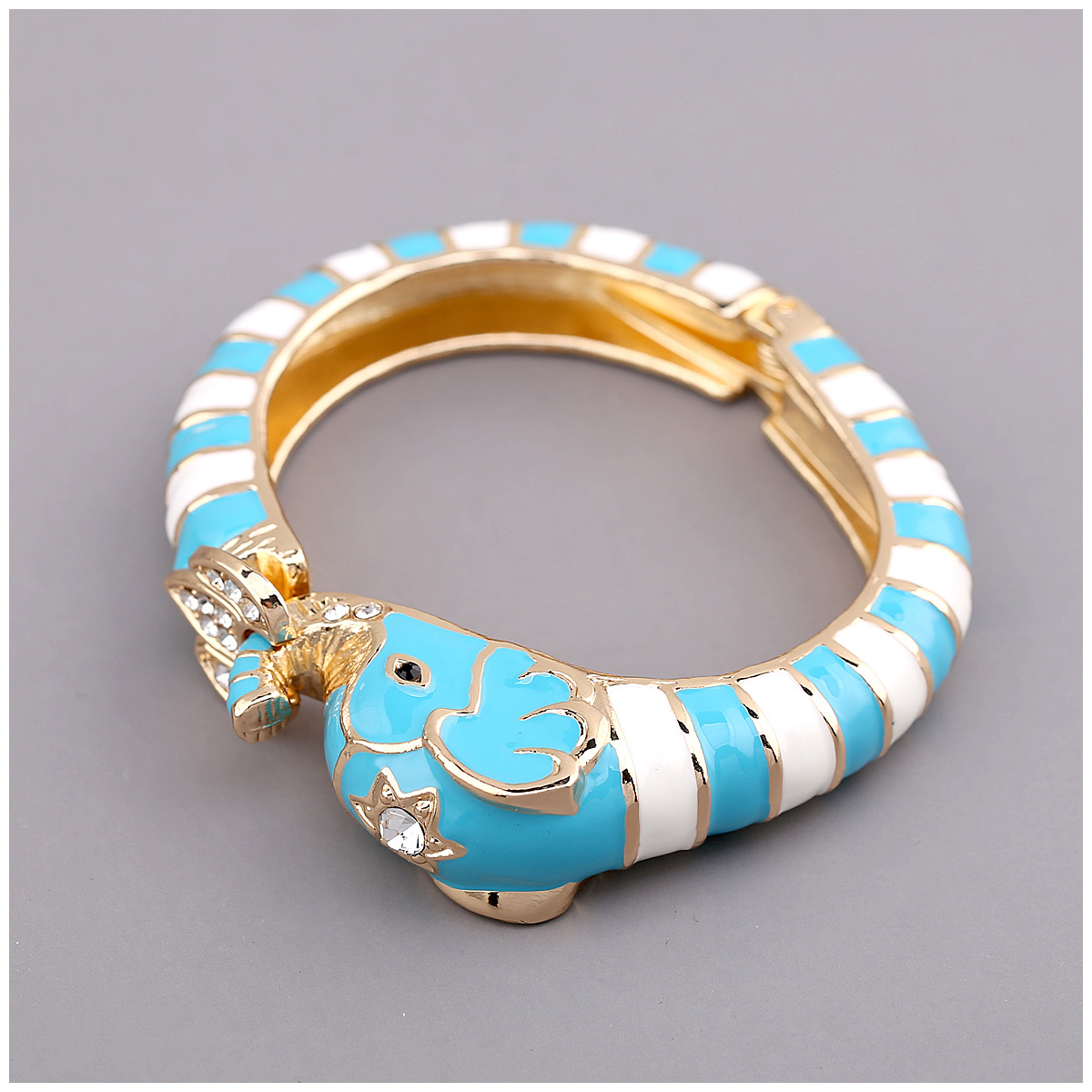 Joyas de moda europeo y americano elefante en esmalte gota de aceite aleación abierta para muñeca — imagen 4