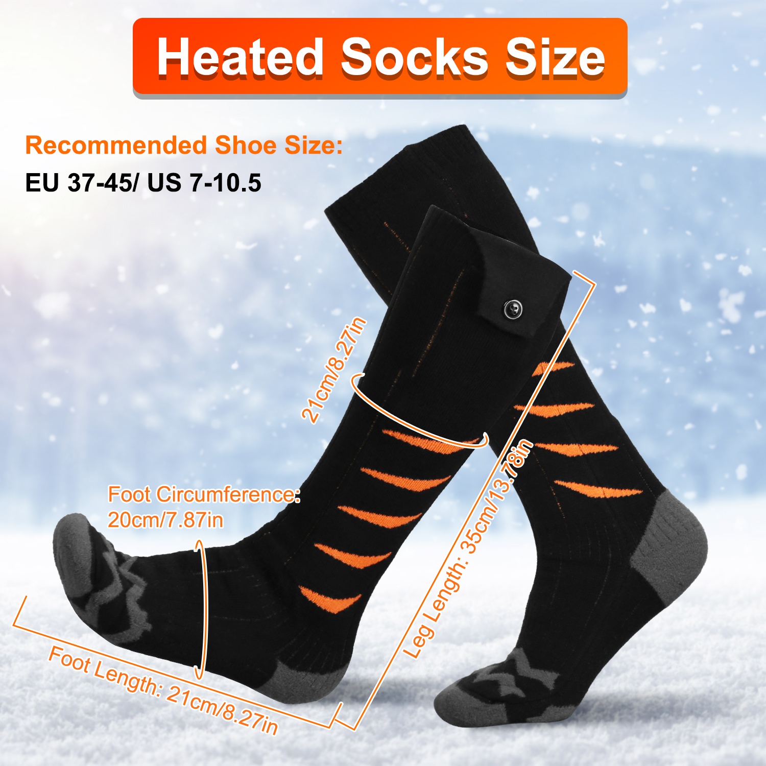 2 Opciones de Tipo - 1 Par de Calcetines Térmicos para Hombre y Mujer, Calcetines Eléctricos Calefactables con Control por APP, Batería Recargable de 5000mAh, Calcetines Térmicos de Invierno para Esquí, Senderismo, Camping y Caza — imagen 21
