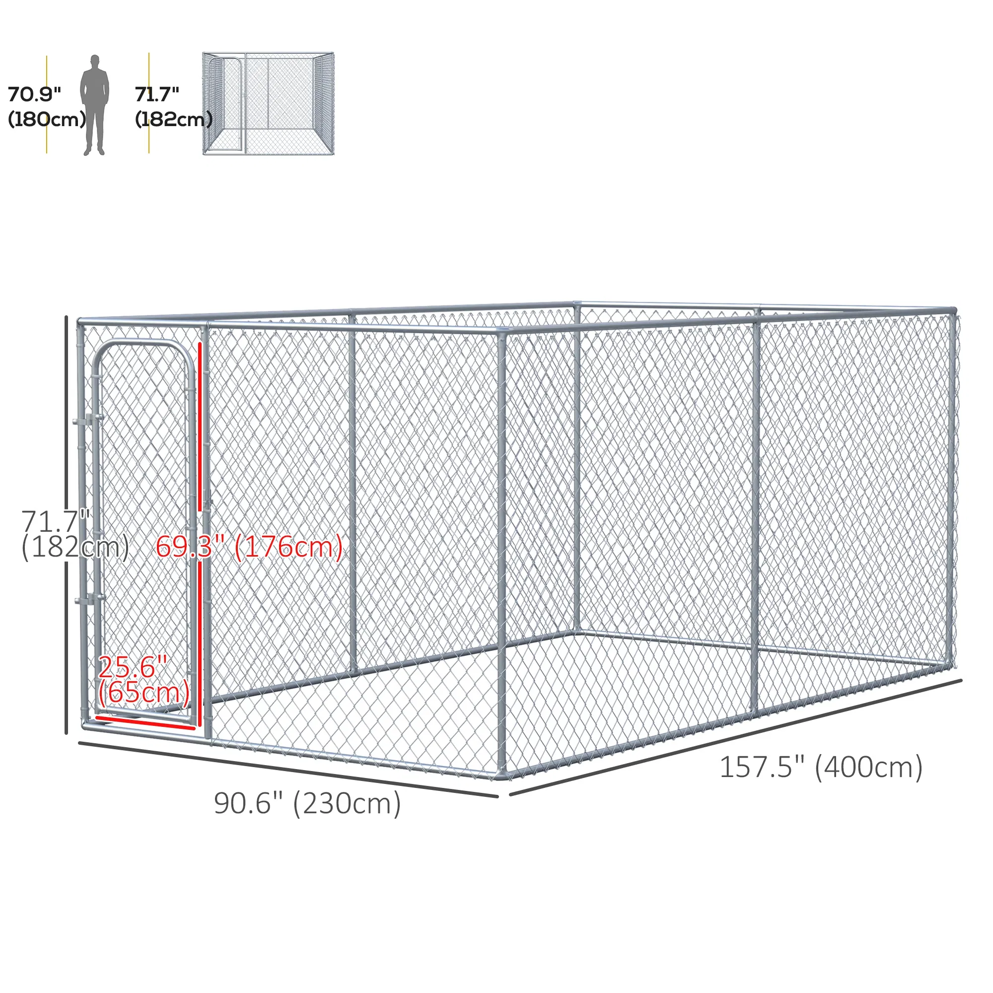 99 Sq. Ft. Dog Playpen Outdoor with Galvanized Steel Frame, for Small and Medium Dogs, 13.1' x 7.5' x 6' — image 3