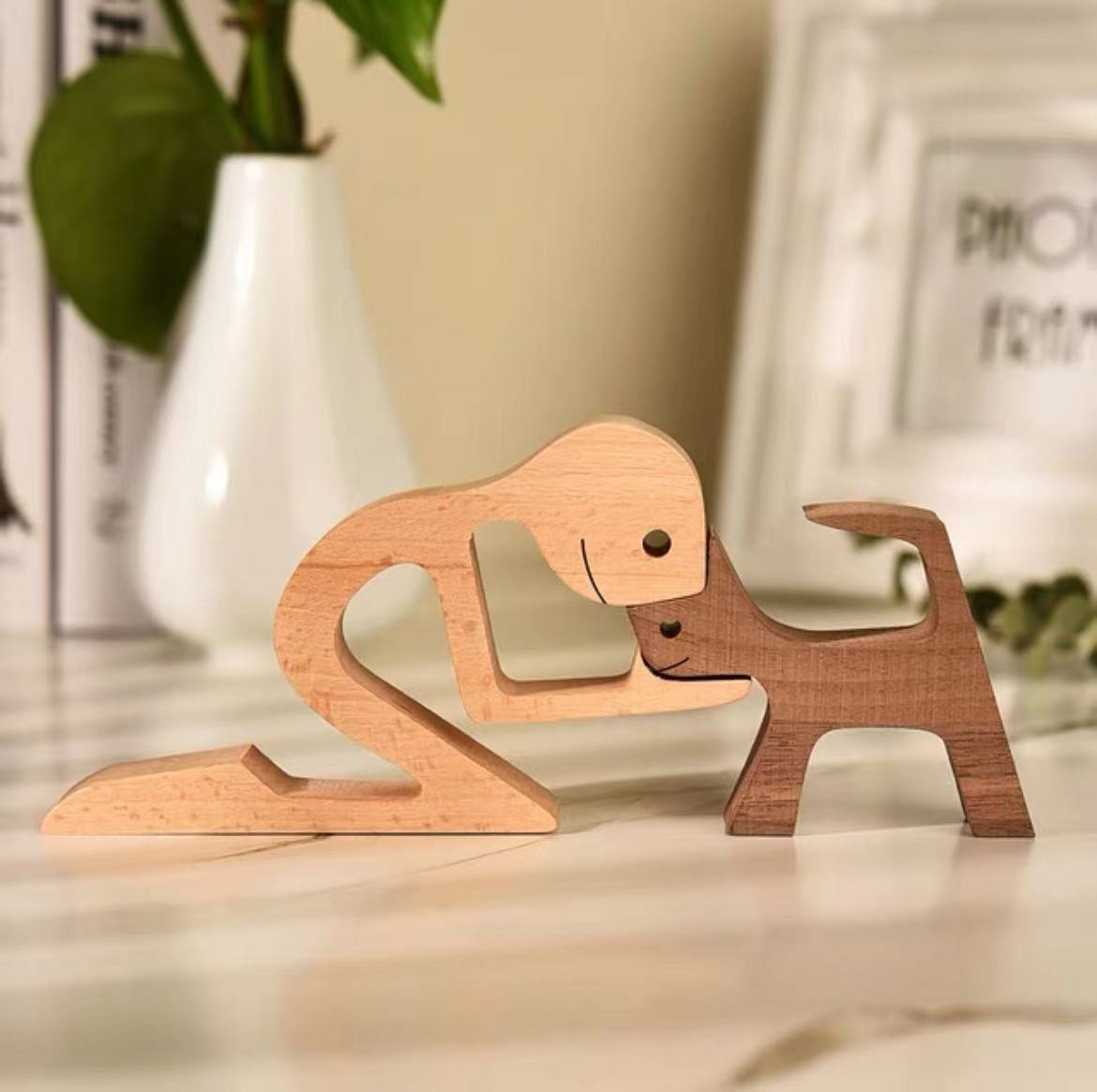 Wooden dog and family member ornaments animal decorations creative desktop decoration custom children toys — image 10