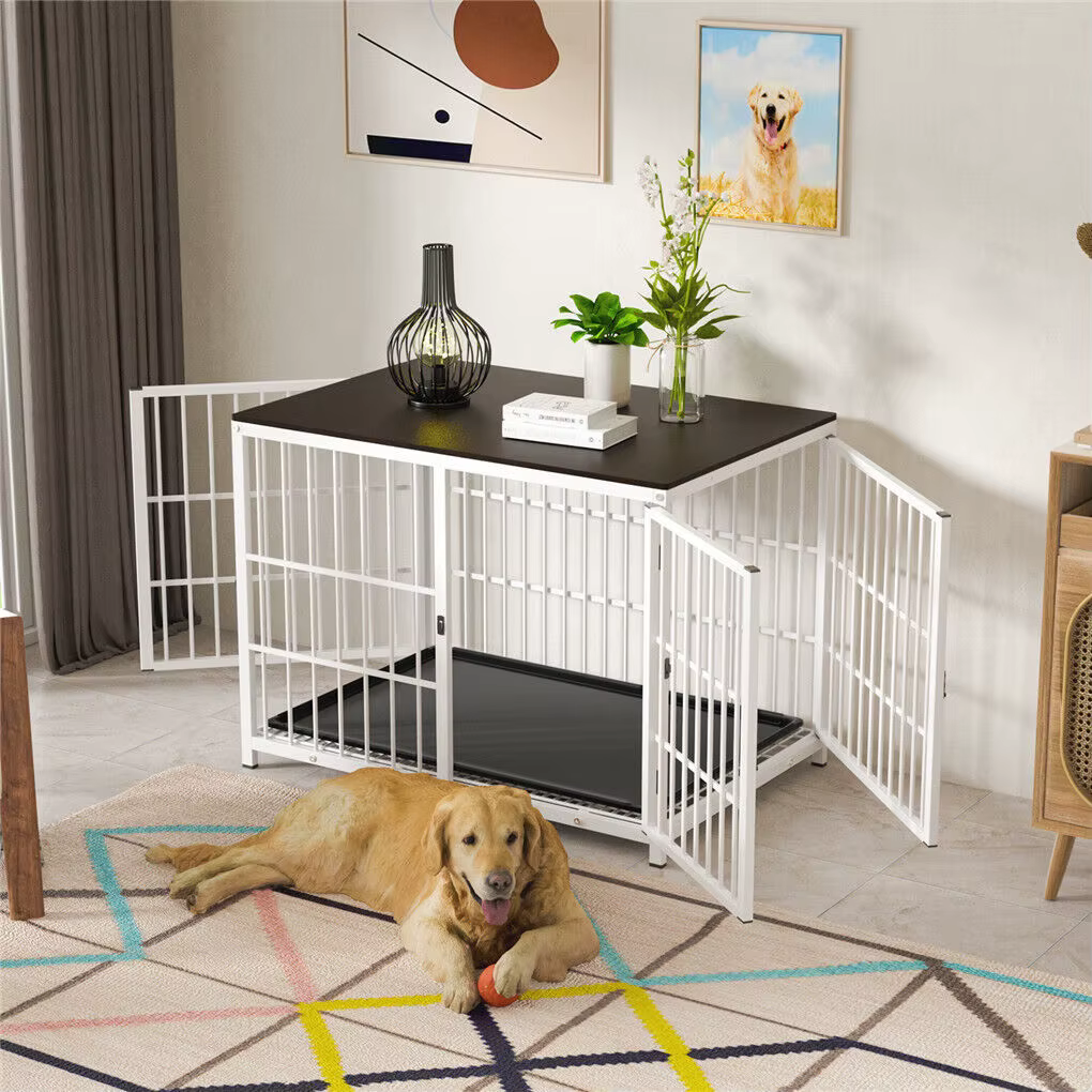 Caja para Perros de Alto Rendimiento - Estilo Mueble con 3 Puertas y Plato Retirable — imagen 3