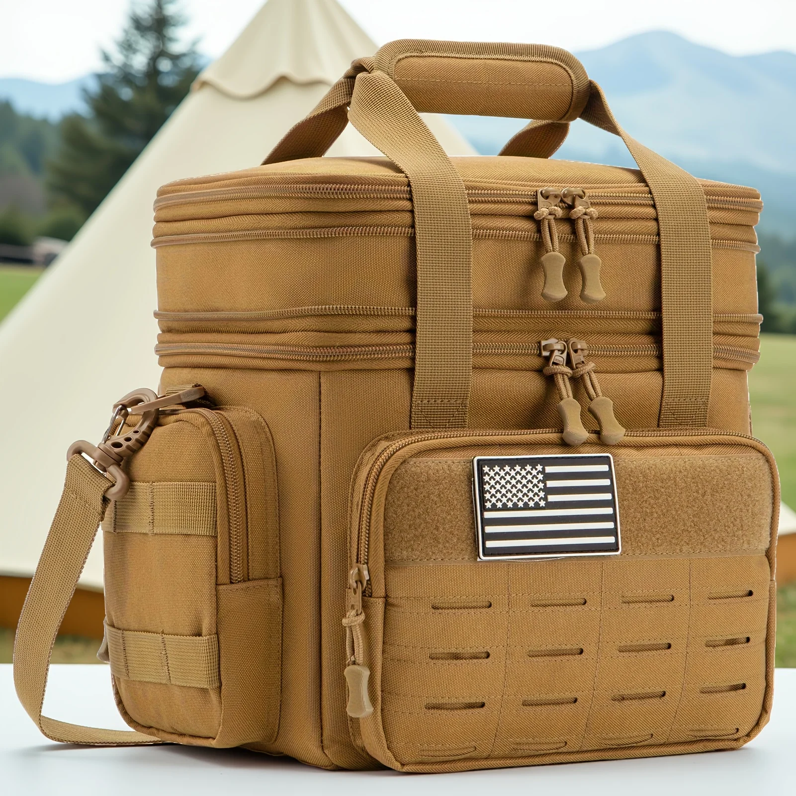 Insulated Cooler Bag Tactical Lunch Box for Men Expandable Work Camping Outdoor Picnic Heavy Duty Leakproof Thermal Bag