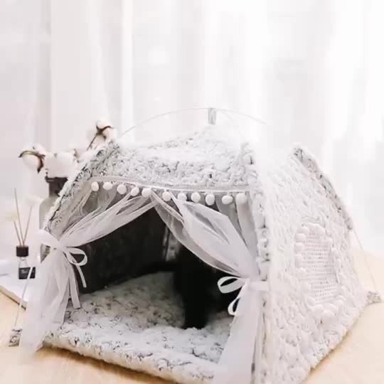 Cat Nest Summer Cat Tent Cat House Semi enclosed Pet Bed Four Seasons Dog Nest Villa Bed Supplies — image 7