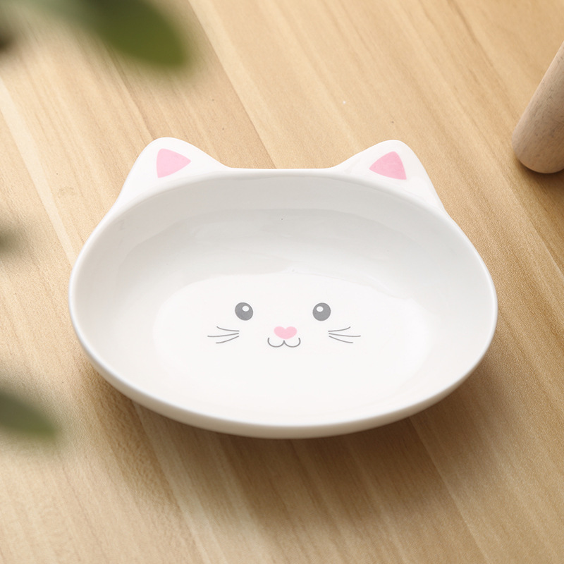 Ceramic Small Cat Face Shape Pet Food Bowl Cat Bowl Dog Bowl Universal And Easy To Clean — image 2