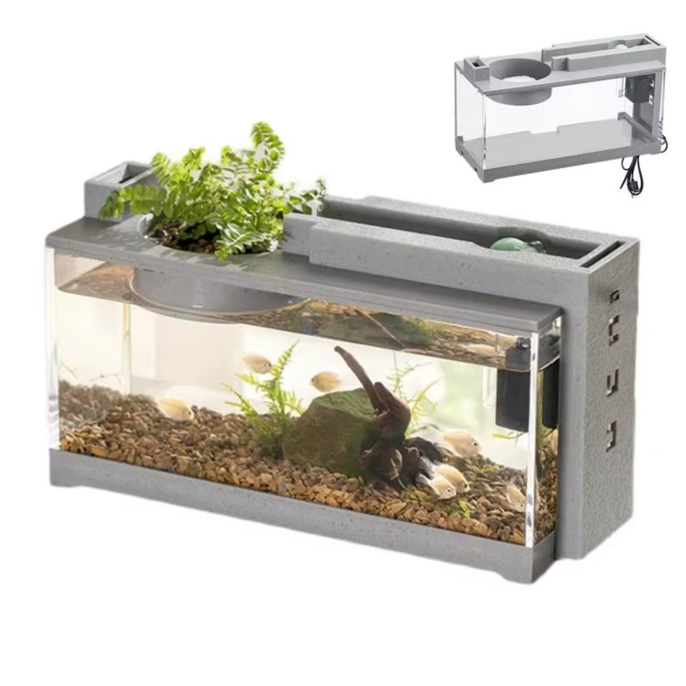 Tanque de Acuario Paisaje con Filtro Silencioso para Peixes Decorativos Pequeño Capacidad Grande para Hogar y Ornaments — imagen 3