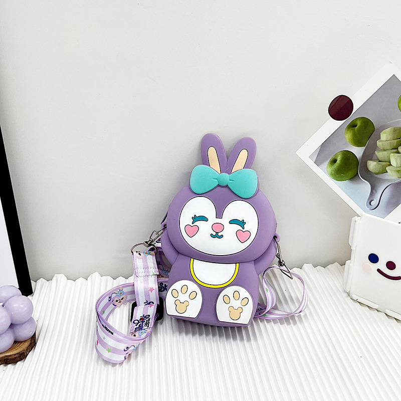Silicone Cartoon Rabbit Small Bag Girl One Shoulder Messenger Bag Princess Coin Purse — image 7