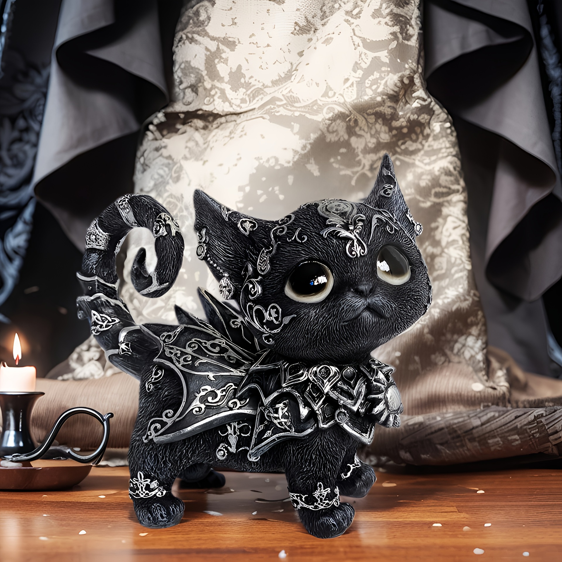 Cute Black Cat Figurine — image 1
